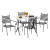 OUTDOOR DINING SET 5PCS FB911874 METAL-CAST IRON-WHITE MARBLE