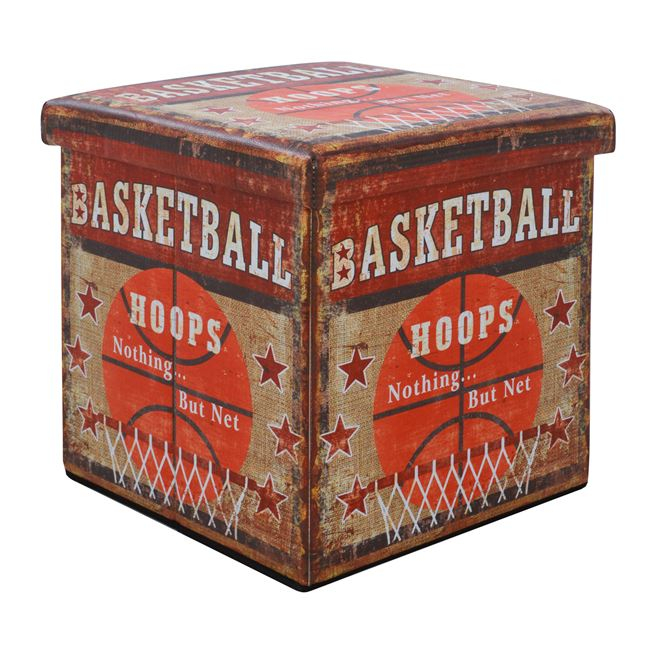 Stool from PU with storage space Basketball 38X38X38cm FB98129