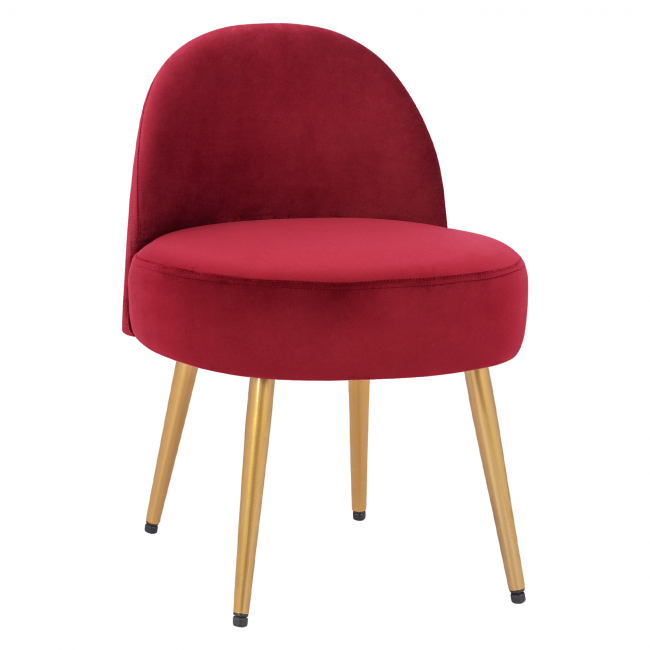 Stool with back Yasmine frome red velvet & gold legs FB98395.16 47x43x65cm