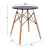 DINING TABLE ROUND FB90060.02 MDF IN BLACK COLOR-BEECH WOOD LEGS IN NATURAL COLOR Φ60Χ72Hcm.