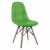 Chair Cosy FB90034.41 with wooden legs and green PU seat 45,5x54x81,5 cm