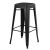 Bar Stool Melita Metallic Black Matte & Black PU seat FB98060.22 43x43x76,5 cm