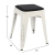 Stool Melita in white patina color and seat FB98064.05 39x39x46 cm