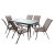 Set dining table 7 pieces 1 Table & 6 chairs Brown FB95119.02