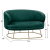 Sofa 2 seater Arien from Velver Cyppress Green with gold base FB98492.03 125X80X84cm