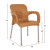 Polypropylene armchair FB95592.03 wood color with aluminum leg 59x58x81 cm.