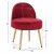 Stool with back Yasmine frome red velvet & gold legs FB98395.16 47x43x65cm