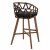 ALUMINUM BAR STOOL WITH WIDE GRAY CORD FB95781.01 54x55x105 cm.