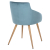 DINING ARMCHAIR FB98546.05 TURQUOISE VELVET AND METAL LEGS IN NATURAL WOOD COLOR 53x55x79Hcm.