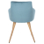 DINING ARMCHAIR FB98546.05 TURQUOISE VELVET AND METAL LEGS IN NATURAL WOOD COLOR 53x55x79Hcm.